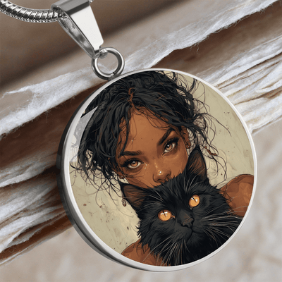 Collar de Pendiente de Dama de Gato Encantadora