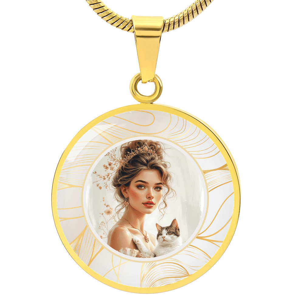 Pendentif Collier Belle Dame aux Chats