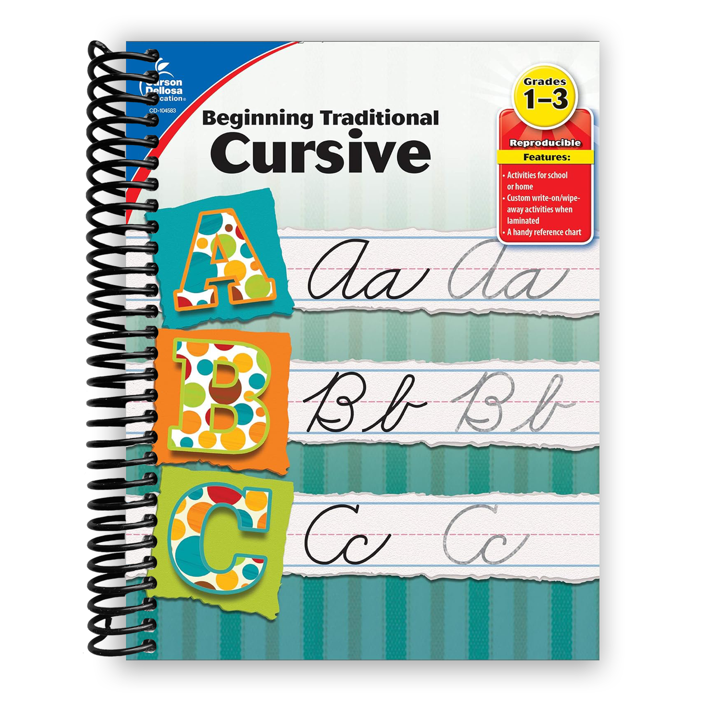 Carson Dellosa Cursive Handwriting Workbook for Kids - Engaging Practice for Letters and Numbers (Spiral Bound) - Korvel