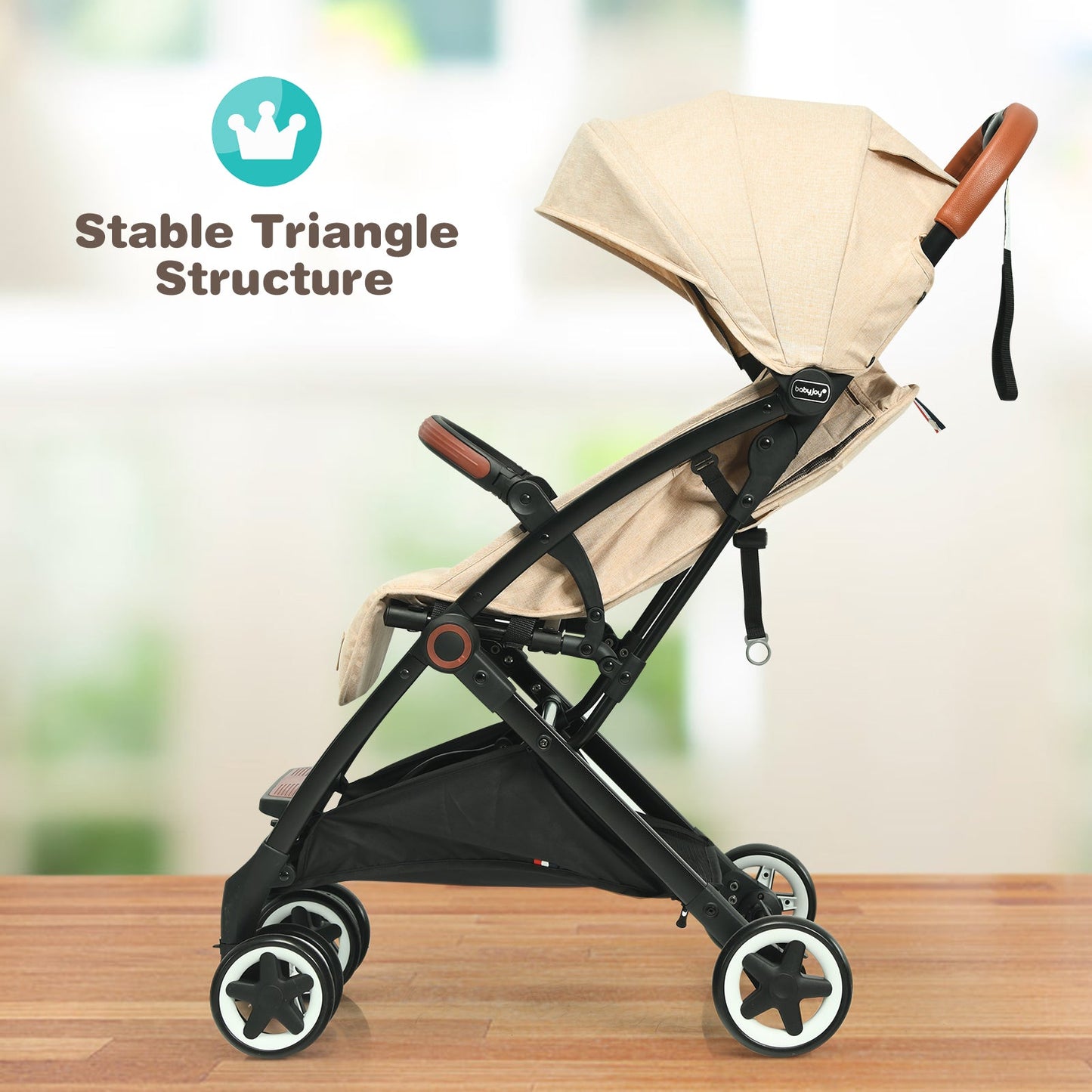 Gbruno Lightweight Aluminium Frame Baby Stroller - Net-Beige