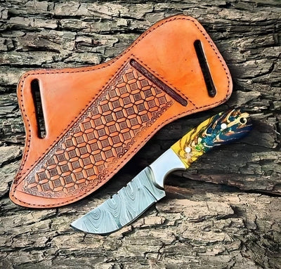 Rugged Rancher’s Damascus Knife – Pine Cone Handle EDC - Korvel