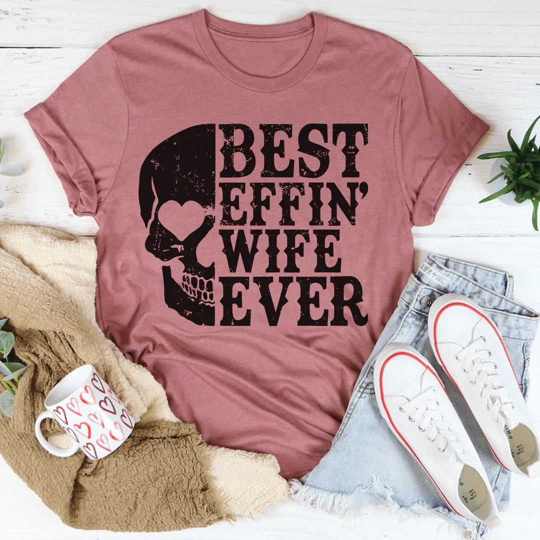 Camiseta de calavera "La mejor esposa del mundo"
