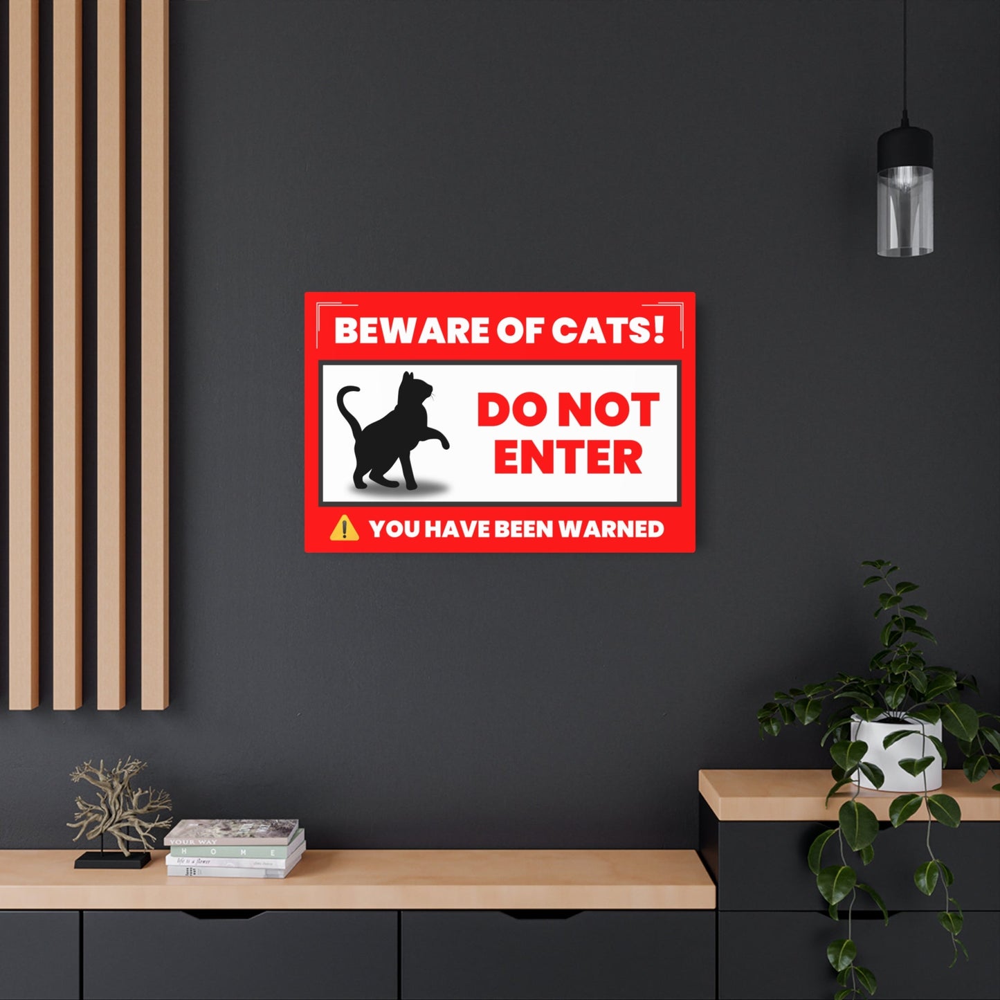 Playful 'Beware of Cats' Metal Sign – Whimsical Décor for Cat Enthusiasts - Korvel