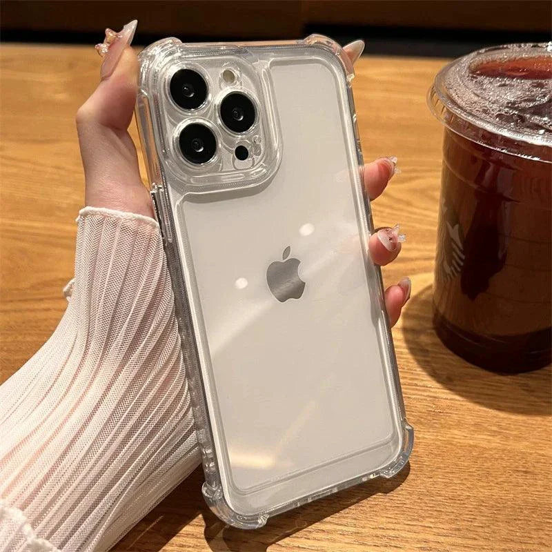 Funda Transparente de Lujo a Prueba de Golpes para iPhone 15, 14, 13, 12, 11 Pro Max