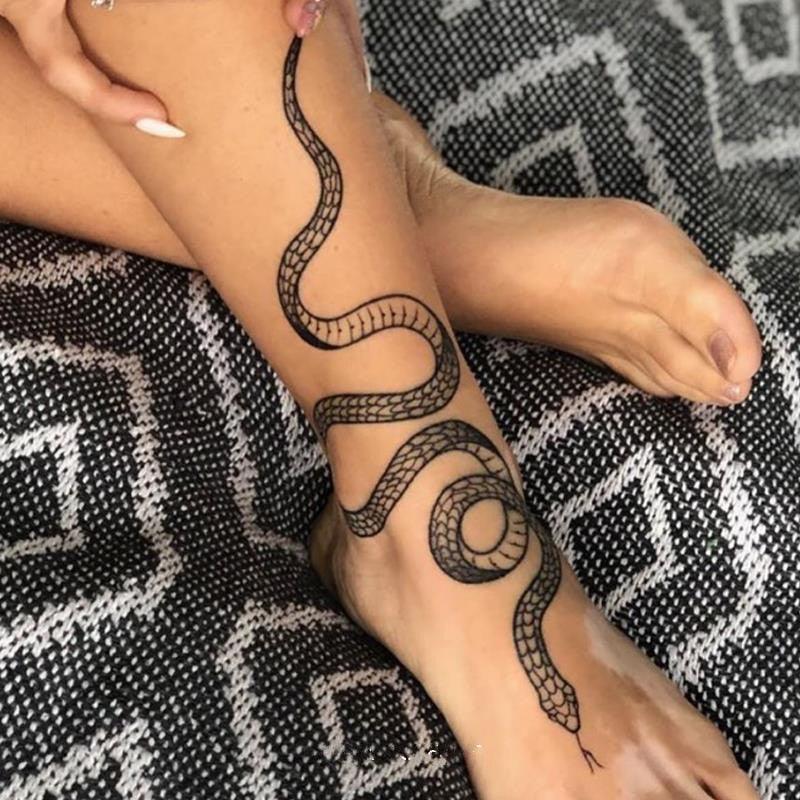 Big Size Black Snake Temporary Tattoo Stickers