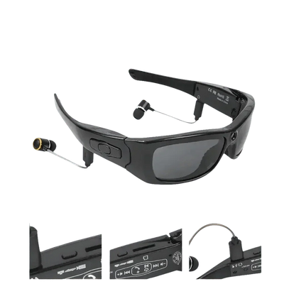 Black Camcorder Glasses with HD 1080P Mini Camcorder