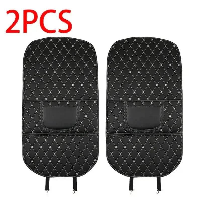 Tapis de protection de siège de voiture noir avec surpiqûres rouges