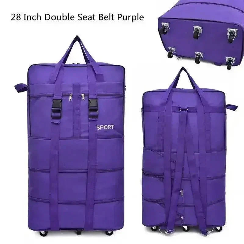 Bolsa de Equipaje Plegable y Rodante Negra - Tu Compañero de Viaje Definitivo