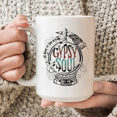 Taza de cerámica "Échale la culpa a mi alma gitana" de 15 oz