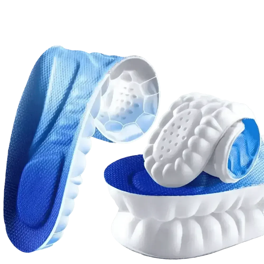 Blue and White Sports Insoles with Breathable Shock Absorption