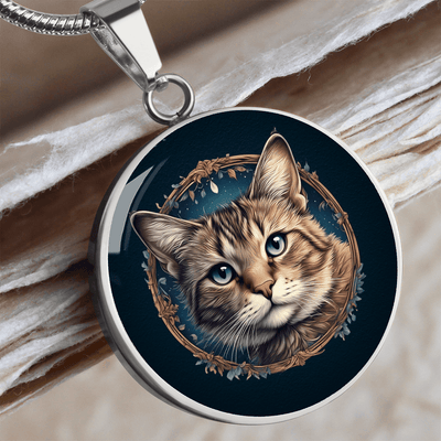 Collar de Pendiente Pequeño de Gato de Ojos Azules