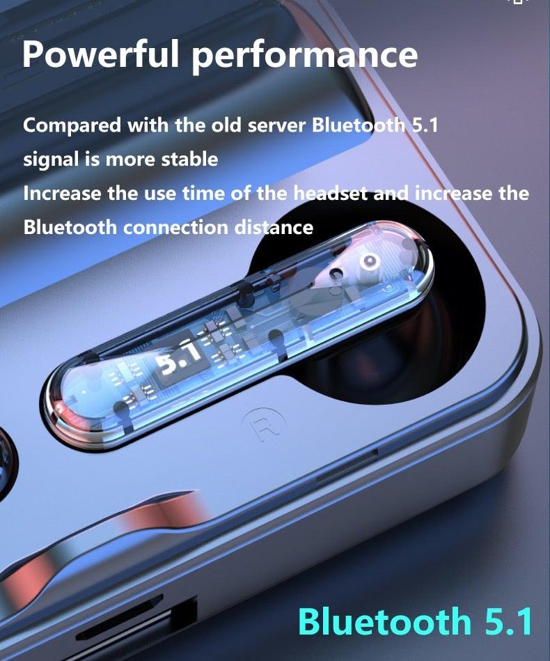 Écouteurs de sport sans fil Bluetooth 5.1 avec microphone