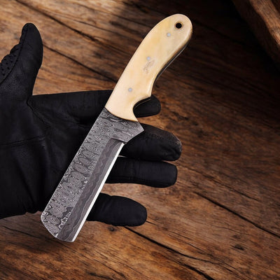 8" Handmade Damascus Steel Bull Castrator Knife – Precision Tool - Korvel