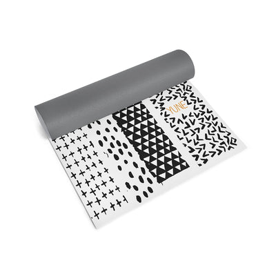Premium Non-Slip Yoga Mat | 6mm Lightweight | Black White Orange