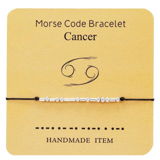Bracelet en cuir tressé en code Morse - Bijoux inspirants pour tous