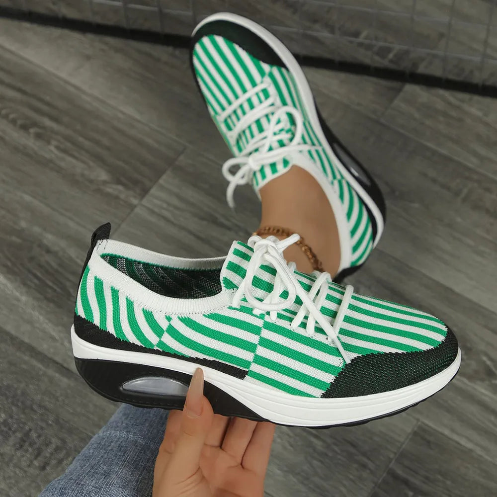 Breathable Mesh Round Toe Athletic Sneakers