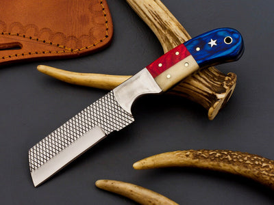 Texas Flag Bull Cutter Knife Sheath - Custom Handmade Excellence - Korvel
