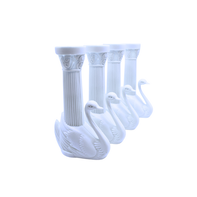 Bush Style - 4-1/2" Swan Pillars Only- Color: White Pack: 36 pcs - Korvel