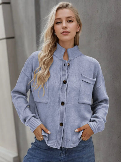 Button Up Long Sleeve Cardigan - Korvel