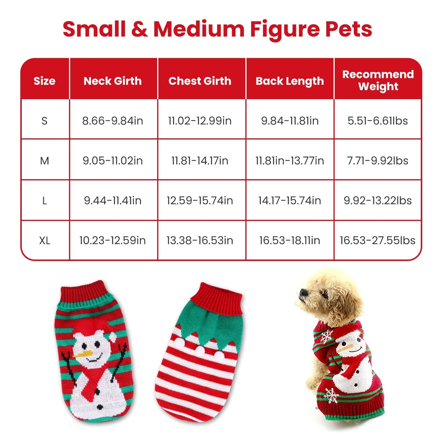GBruno Pull Turtleneck de Noël pour Animaux