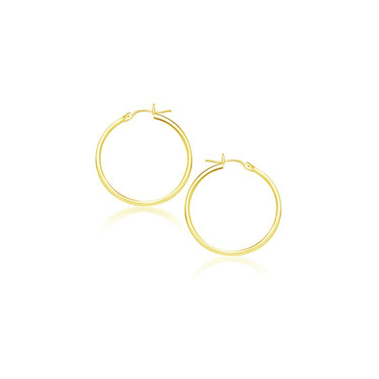 Boucles d'oreilles créoles en or jaune 14 carats poli - 20 mm