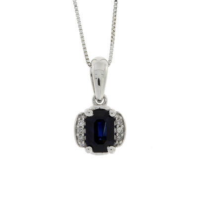 .63ct Sapphire and Diamond Pendant in 14KT White Gold