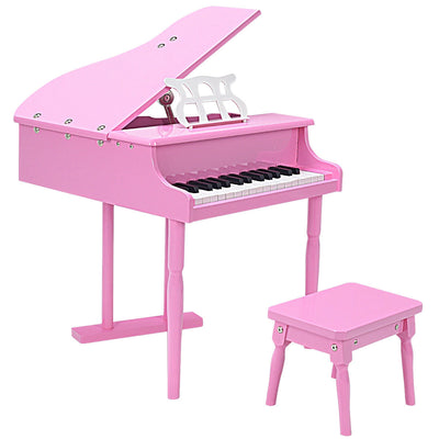 30-Key Mini Grand Piano for Children - Pink