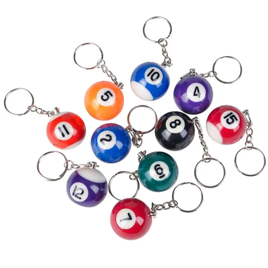 Vibrant 1" Pool Ball Keychain - Perfect Gift for Billiards Enthusiasts - Korvel