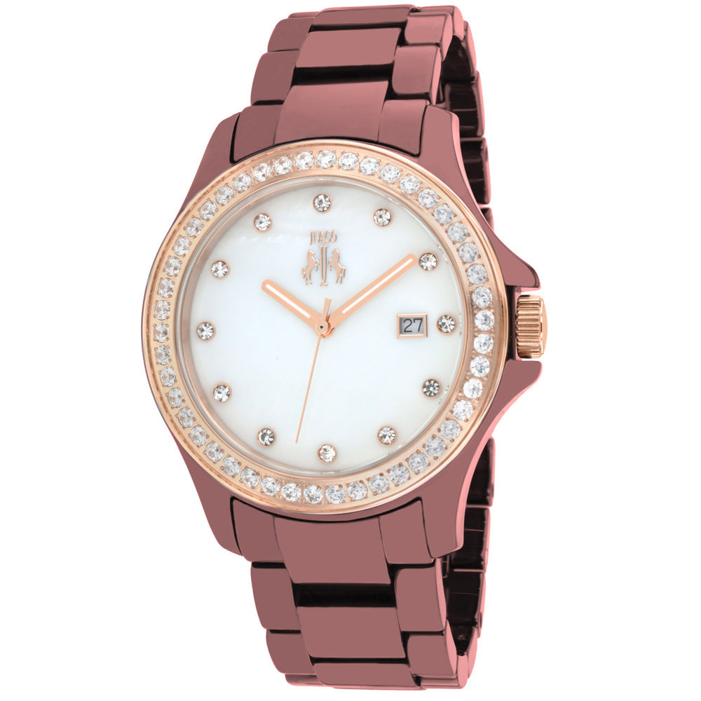 Montre en céramique pour femmes Jivago avec cadran en nacre maroon