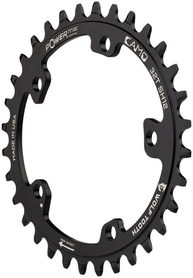 Wolf Tooth CAMO Aluminum Elliptical Chainring - 32t Black