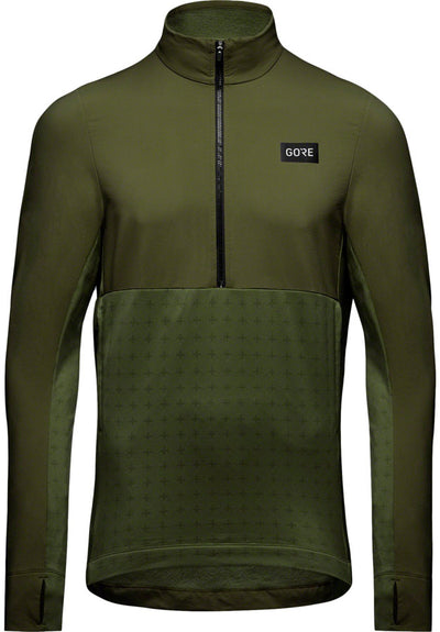 Gorewear Trail KPR Hybrid 1/2-Zip Jersey - Utility Green, Men's Small