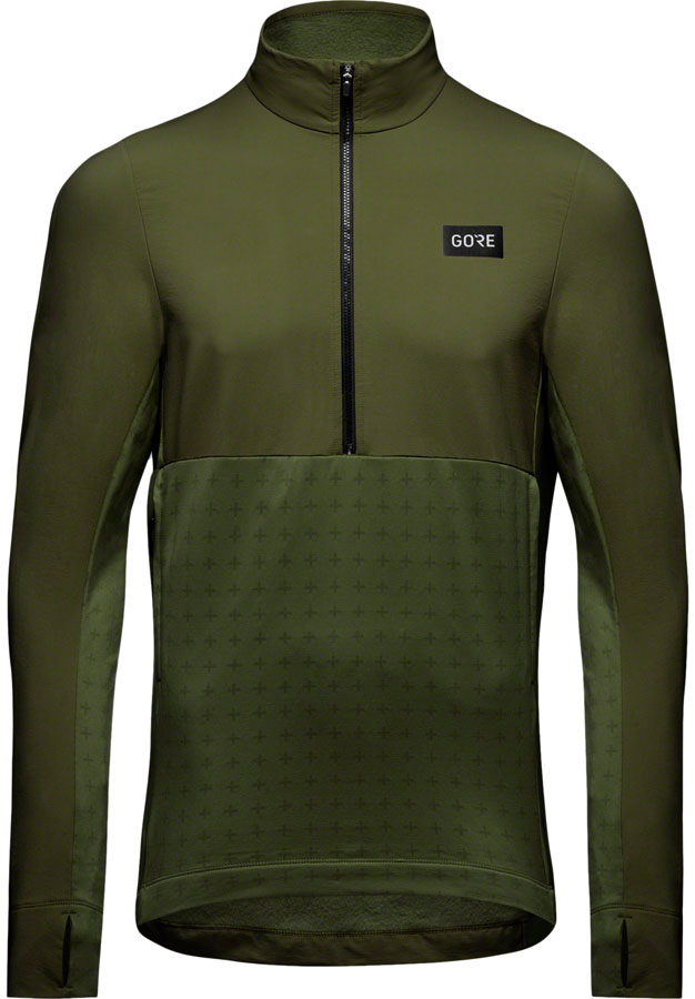 Gorewear Trail KPR Hybrid 1/2-Zip Jersey - Utility Green, Men's Small