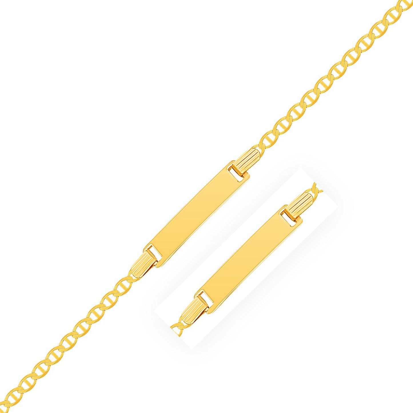 Bracelet d'identité pour enfants en or jaune 14 carats style marin