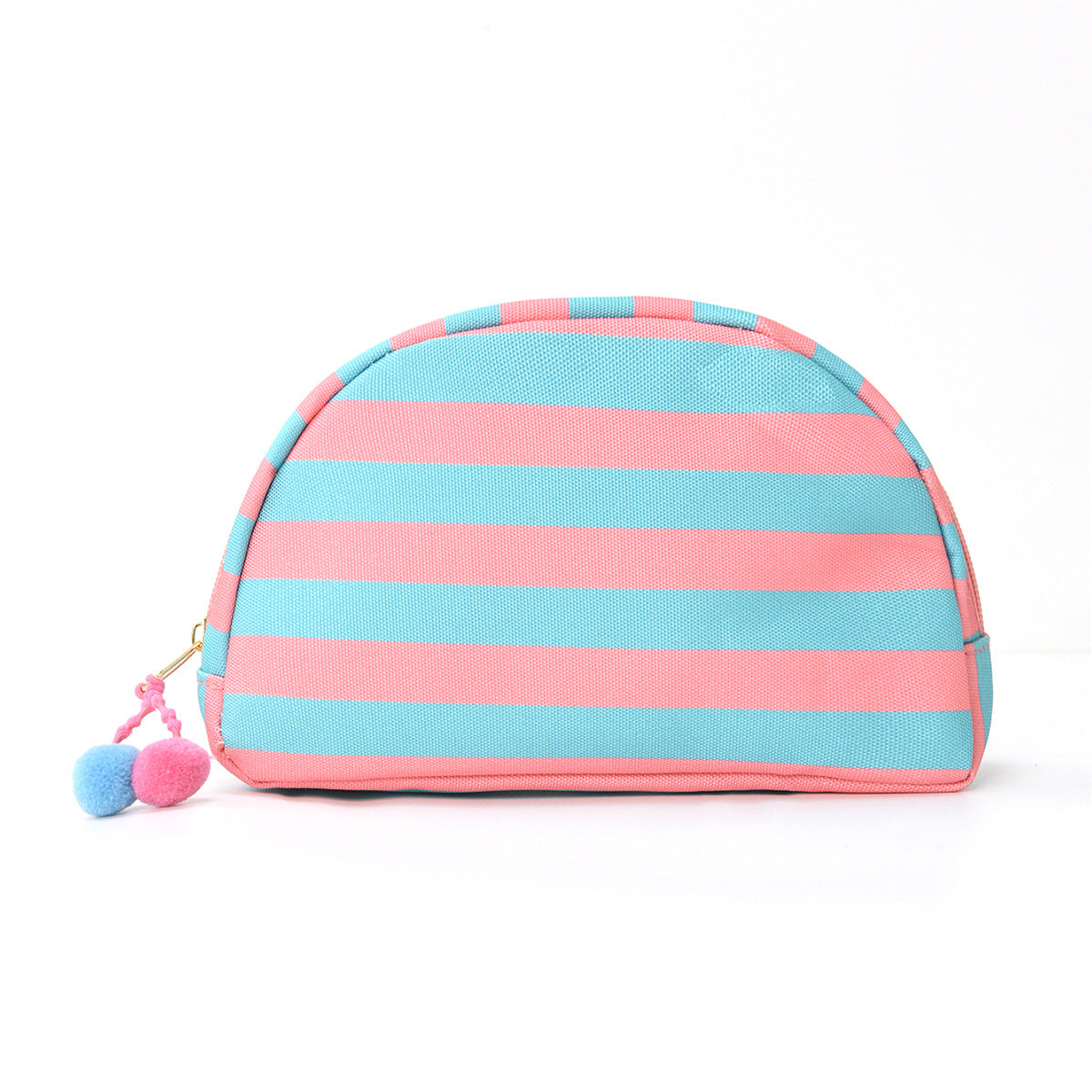Striped Shell-Shaped Makeup Bag for Everyday Use