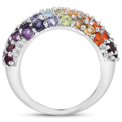 4.16 Carat Multi-Stone .925 Sterling Silver Engagement Ring