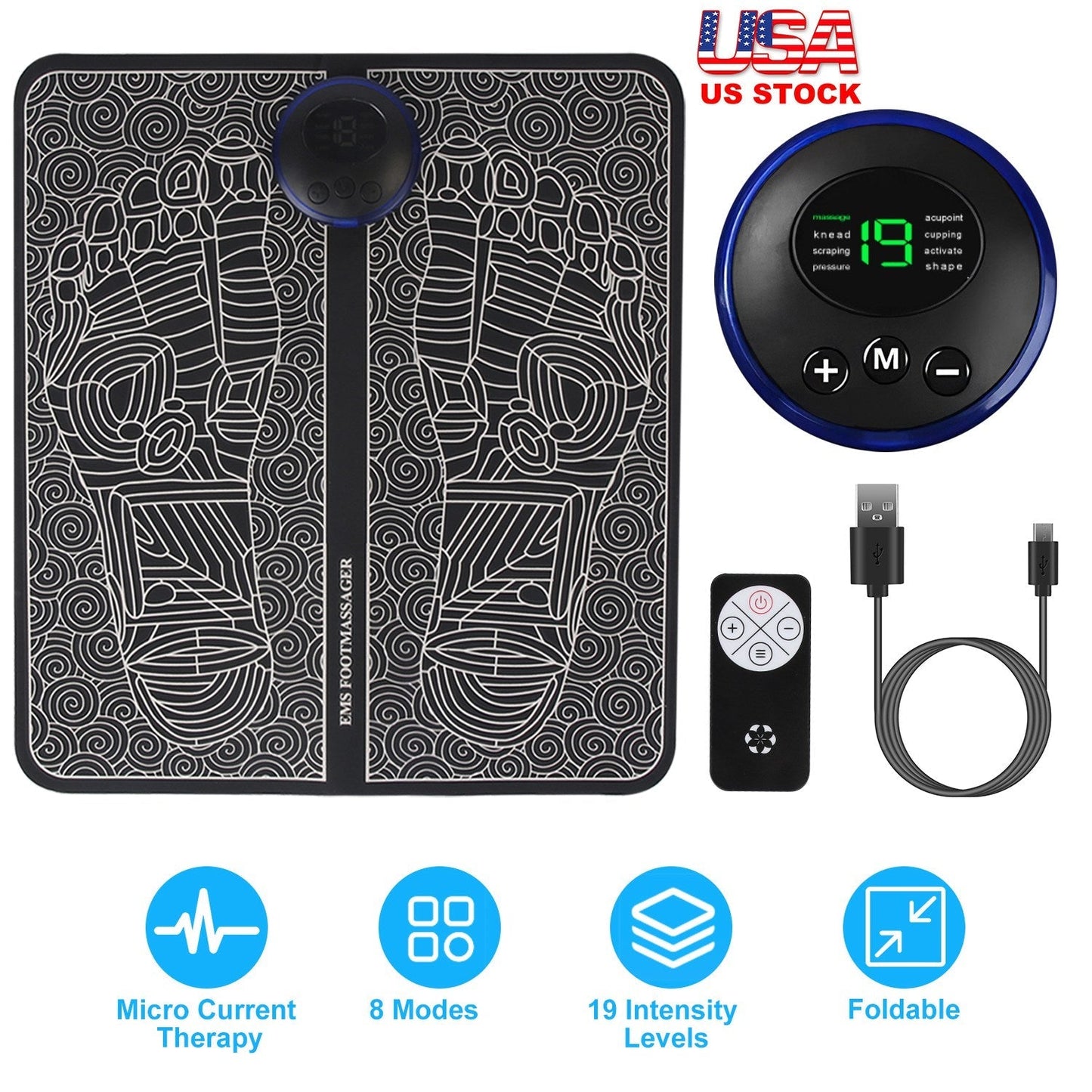 Almohadilla de Masaje Eléctrico para Pies LJG con Control Remoto