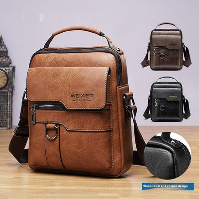 Premium Men's Messenger Bag - Stylish PU Leather Crossbody