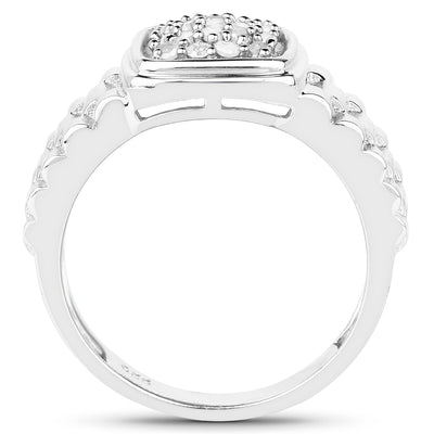 0.25 Carat Genuine White Diamond Sterling Silver Engagement Ring