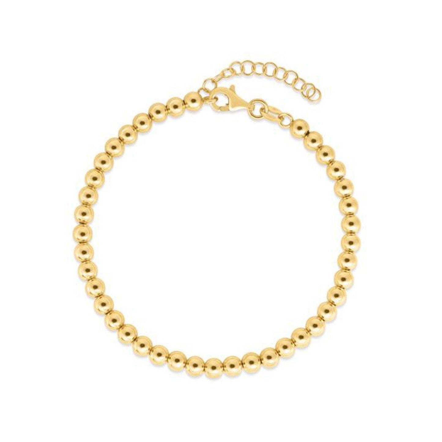 14k Yellow Gold Bead Chain Necklace - 4mm Elegance