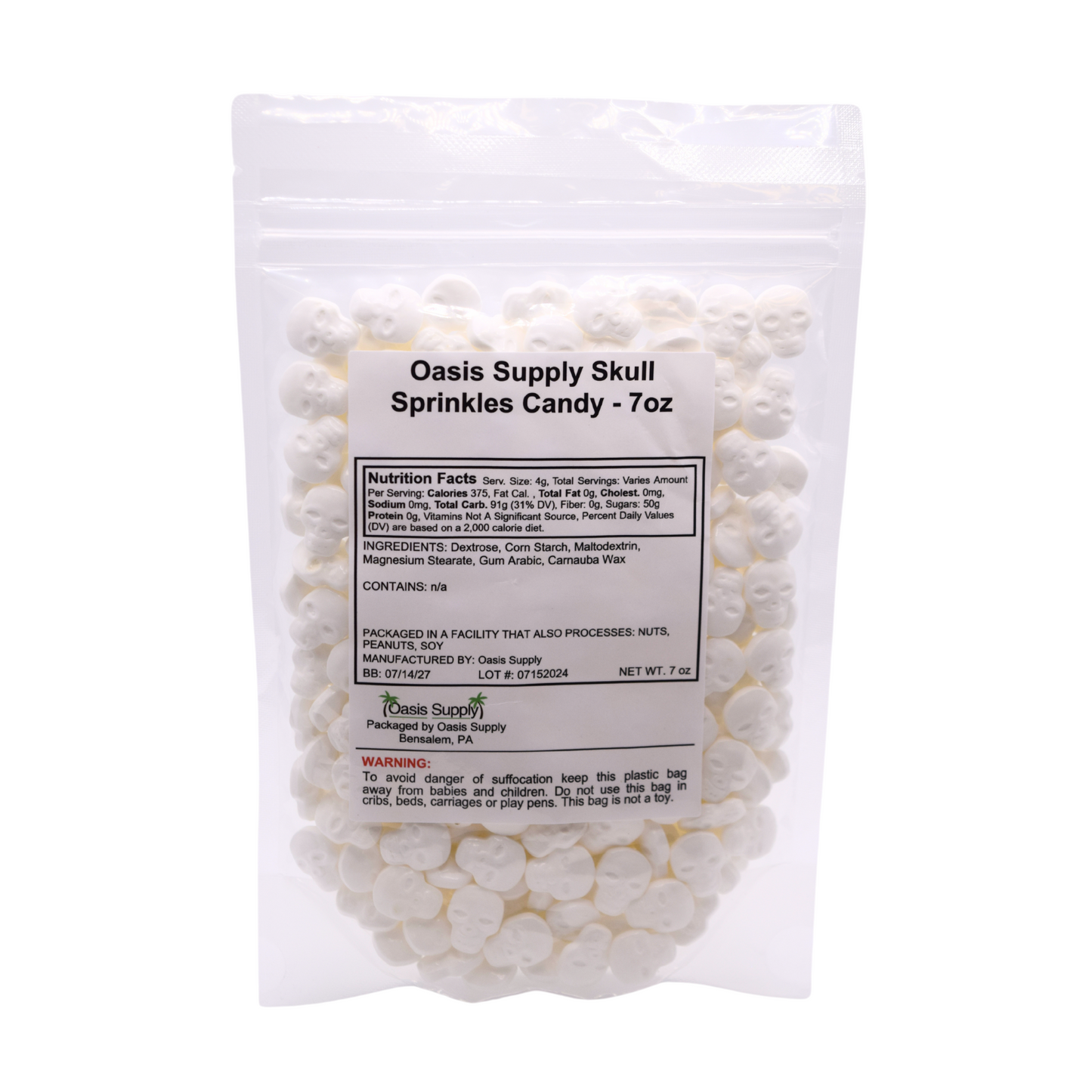 Oasis Supply Halloween Skull Sprinkles - Bolsa de 200g