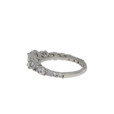 Bague de fiançailles en argent sterling avec zircon cubique véritable CZ