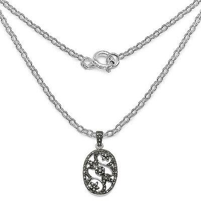 0.28 Carat Genuine Black Diamond Sterling Silver Pendant