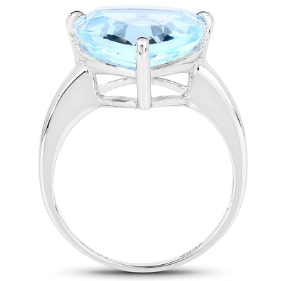 9.00 Carat Genuine Blue Topaz Sterling Silver Ring
