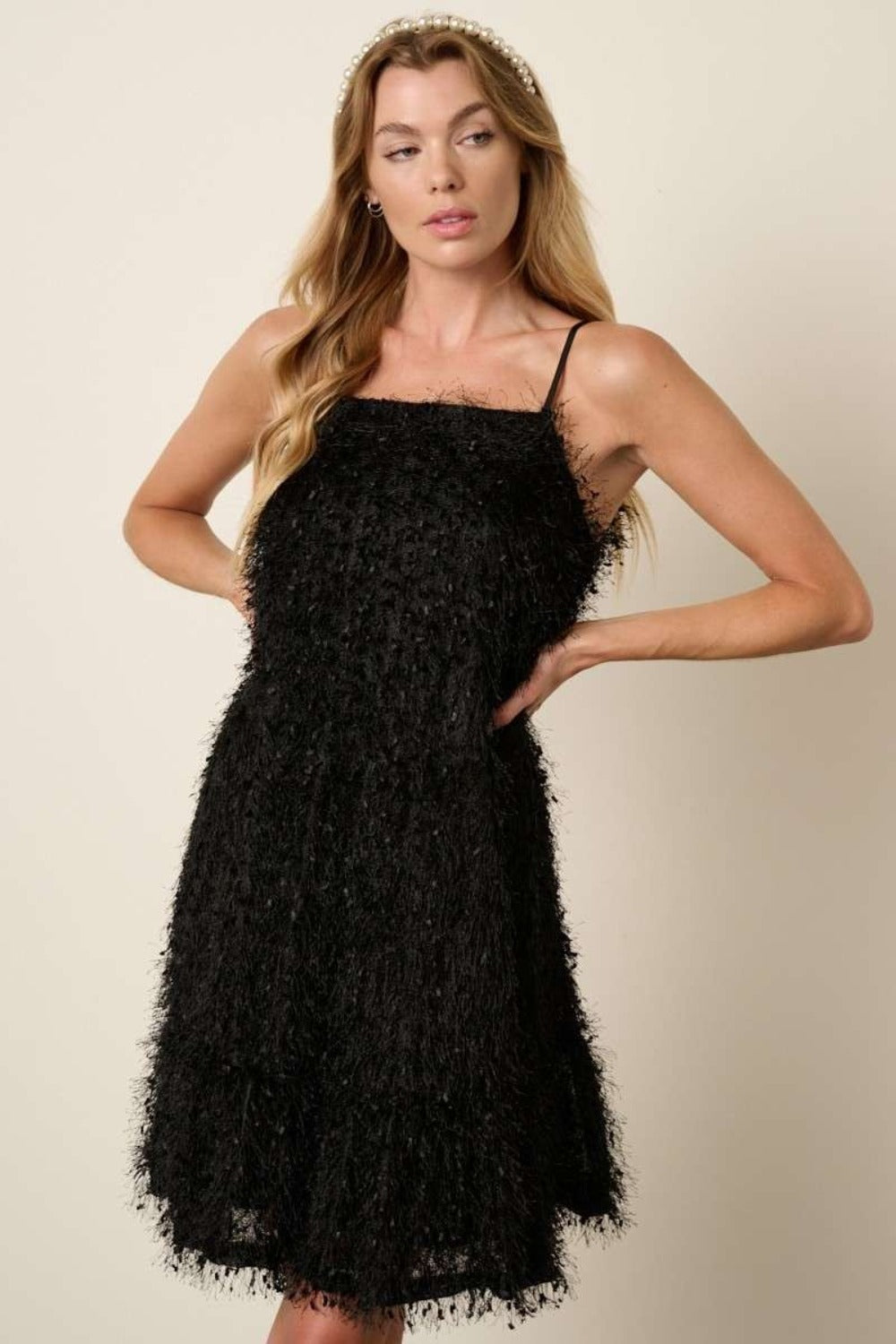 Robe Mini Cami à Volants en Plumes pour Femmes