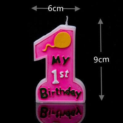 Bougie d'anniversaire surdimensionnée numéro 1 pour célébrations de bébé