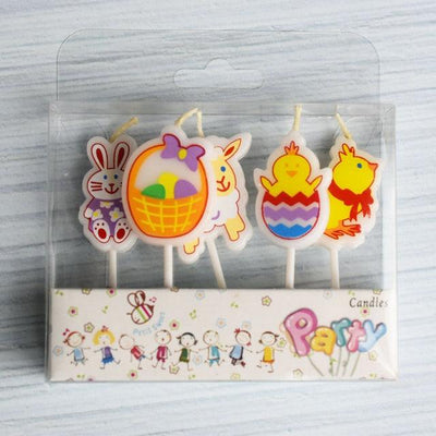 Creative Bear Candle Toppers with Smiley Faces for Birthday Celebrations - Korvel