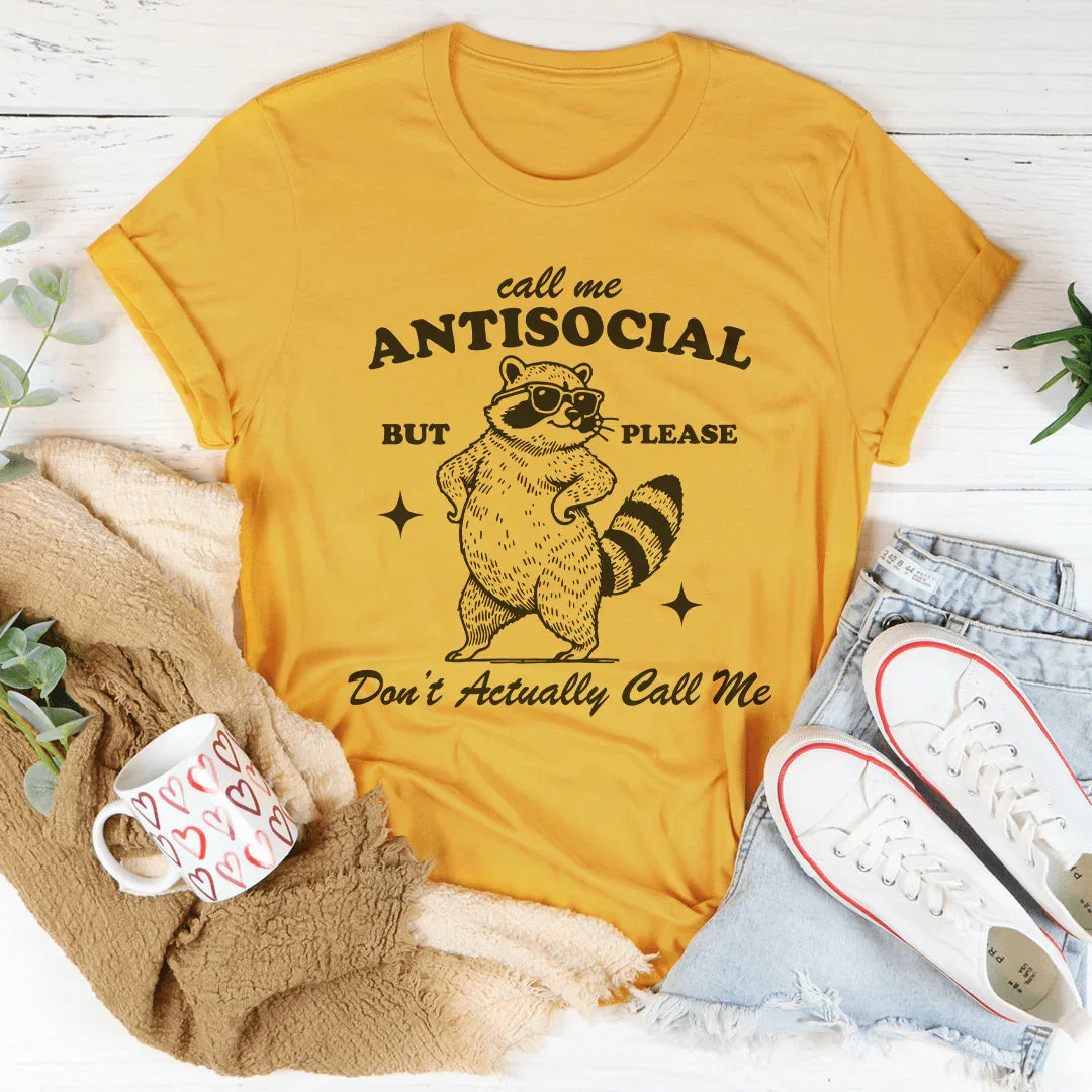 T-shirt Appelle-moi Antisocial - Parfait pour les Introvertis