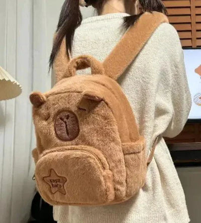 Capybara Cuddle Backpack - Adorable Plush Design