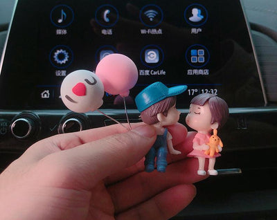 Ornement de tableau de bord en couple de dessins animés mignons pour la décoration de voiture