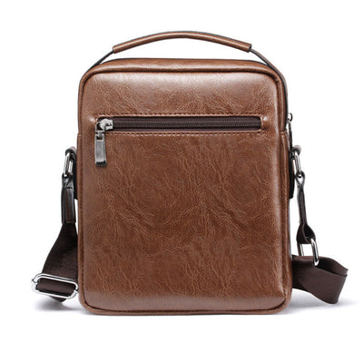 Casual Men Shoulder Bag Vintage Crossbody Bags High Quality Male Bag PU Leather Handbag Capacity Men Messenger Bags Tote Bag - Korvel